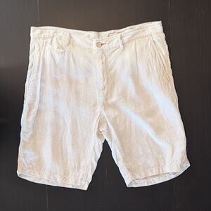 Tommy Bahama Relax 100% Linen Striped Shorts Men's 38 Beige Brown
